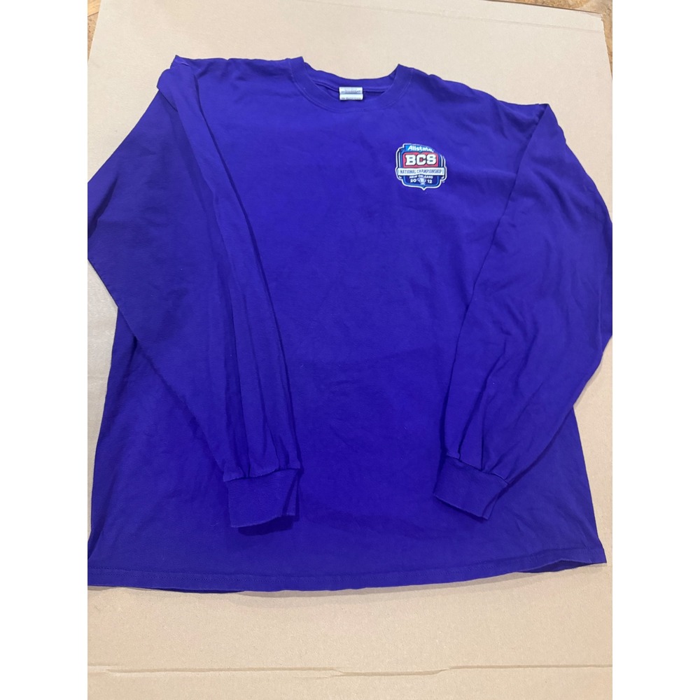 Gildan LSU Football Shirt Mens XL Purple Good 2012 BCS National Championship Tee
